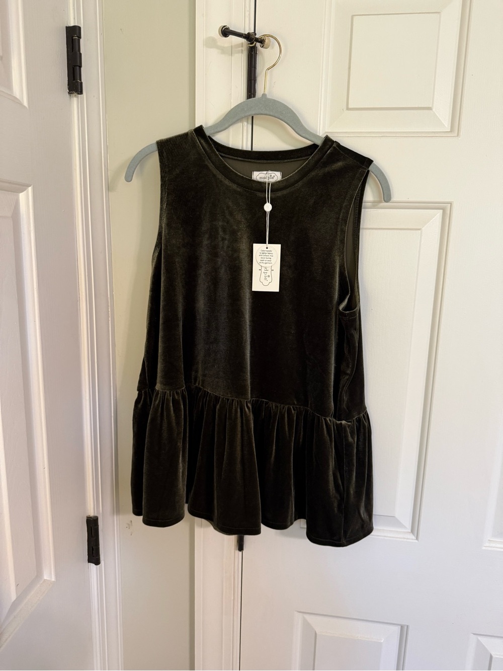 Mud Pie Black Velvet Peplum Camisole